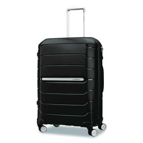 Freeform Hard Side Carry-On Suitcase, Four-Wheeled Spinner, 19.6 x 13.4 x 27.95, Black