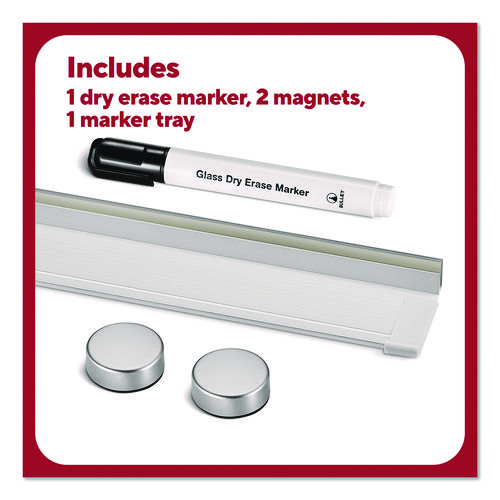 Curved Magnetic Glass Dry Erase Board, 3 ft x 4 ft, White Surface