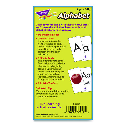 ESL and ELL Resources Alphabet Flash Cards, 3" x 3", Multicolor, 80 Cards/Set
