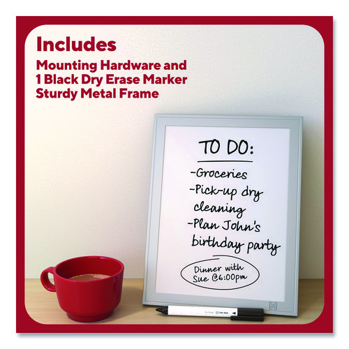 Mini Melamine Dry Erase Board, 8.5" x 11" White Surface, Aluminum Frame