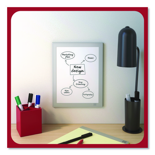 Mini Melamine Dry Erase Board, 8.5" x 11" White Surface, Aluminum Frame