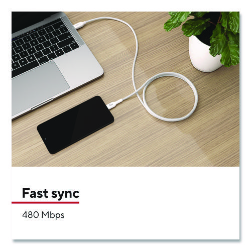 USB-C to USB-C 2.0 Charging Cable, 6.5 ft, White, 5/Pack