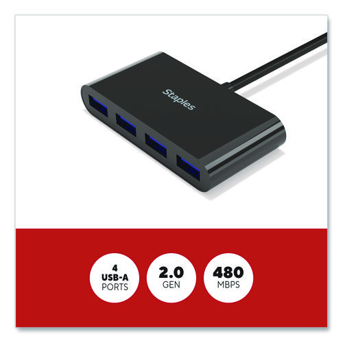 USB 2.0 Hubs, 4-Port, Black