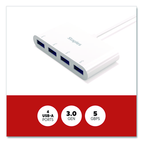 USB 3.0 Hubs, 4-Port, White