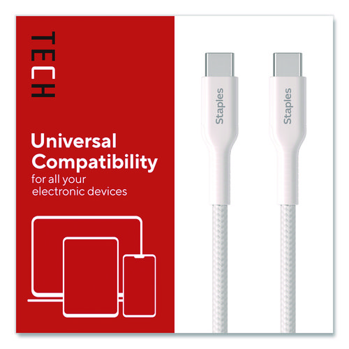 Lightning to USB-C 2.0 Charging Cable, 9.8 ft, White