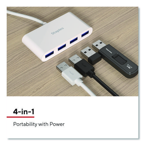 USB 2.0 Hubs, 4-Port, White