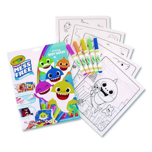 Pinkfong Baby Shark Color Wonder Kit, (18) Coloring Pages, (5) Baby Shark Collection Markers