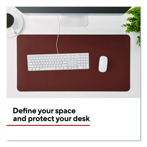 Anti-Slip Faux Leather Desk Pad, 31.5 x 15.7, Brown