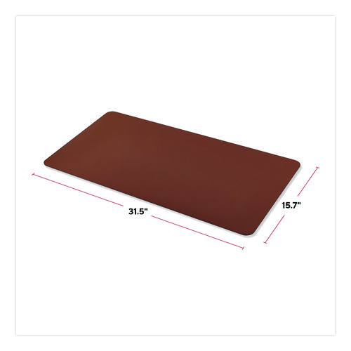 Anti-Slip Faux Leather Desk Pad, 31.5 x 15.7, Brown