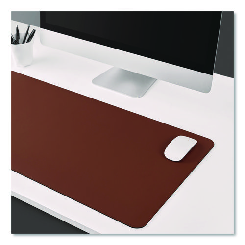 Anti-Slip Faux Leather Desk Pad, 31.5 x 15.7, Brown