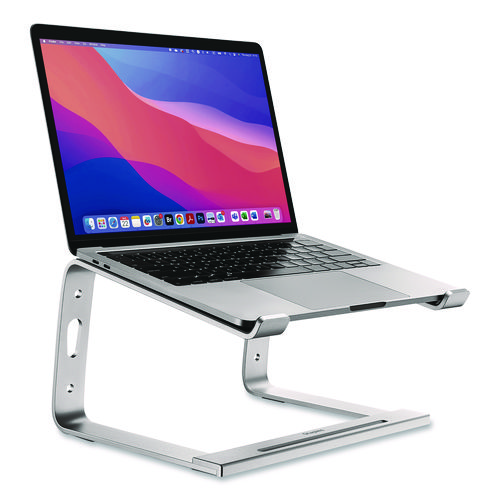 TECH Aluminum Laptop Stand, 11.2" x 10.2" x 6.2", Gray/Silver, Supports 11 lbs