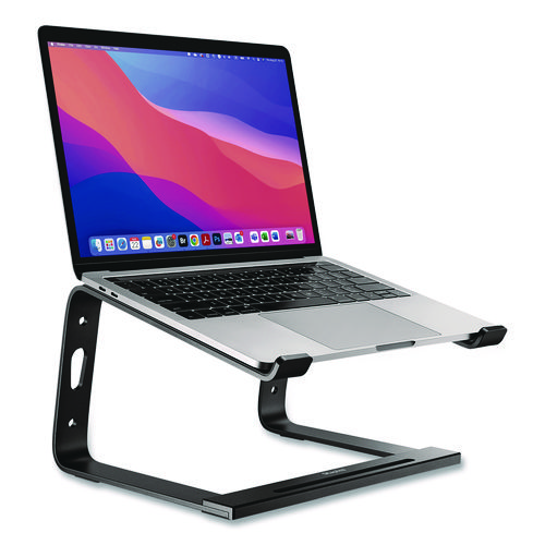 TECH Aluminum Laptop Stand, 11.2" x 10.2" x 6.2", Black, Supports 11 lbs