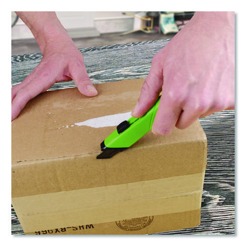 Ceramic Safety Cutter with Fold-Out Film Cutter, Plastic Handle, Green