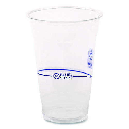 BlueStripe Recycled Content Clear Plastic Cold Drink Cups, 24 oz, 600/Carton
