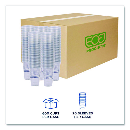 BlueStripe Recycled Content Clear Plastic Cold Drink Cups, 24 oz, 600/Carton