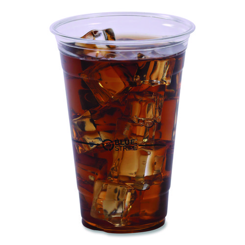 BlueStripe Recycled Content Clear Plastic Cold Drink Cups, 24 oz, 600/Carton