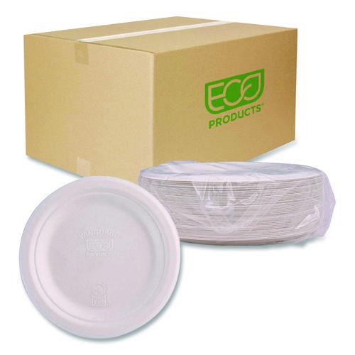 Vanguard Renewable and Compostable Sugarcane Plates, 7" dia, White, 1,000/Carton