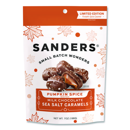 Small Batch Wonders Pumpkin Spice Milk Chocolate Sea Salt Caramels, 7 oz Packet