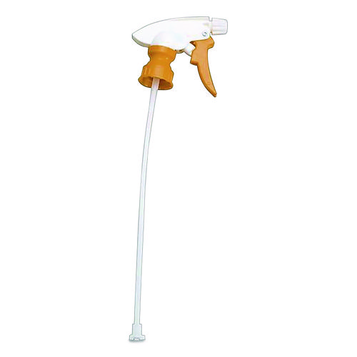 Chemical Resistant Trigger Sprayer, 9.88" Tube, Fits 32 oz Bottles, Yellow/White