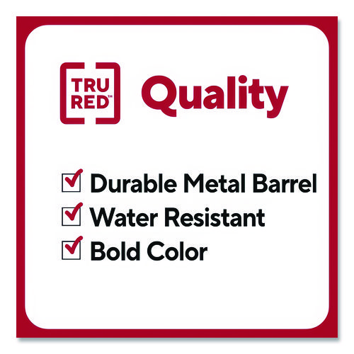 TUD24398949 - Conquer your largest projects with extra-large tank-style markers. Depending on how you wish to express yourself, the extra-broad chisel tip lets you lay down fine and thin or bold and thick lines, simply by varying your hand position while marking. To help you quickly differentiate between these XL markers, each durable aluminum barrel features a tip type icon printed along its side along with an ink-color-coordinated tip taper and cap. An oversized ink reservoir provides a 200-meter life cycle, ensuring long-lasting, reliable performance. Fast-drying, water-resistant ink marks on nearly any surface and dries in ten seconds or less, minimizing the potential for smudges and smears. Marker Ink Type: Permanent; Marker Tip Type: Chisel; Marker Tip Size (text): Extra-Broad; Marker Color(s): Assorted.