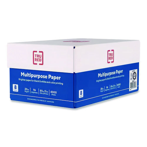 Color Printer Paper, 96 Bright, 20 lb Bond Weight, 8.5 x 11, 500 Sheets/Ream, 8 Reams/Carton