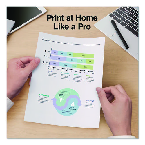Color Printer Paper, 96 Bright, 20 lb Bond Weight, 8.5 x 11, 500 Sheets/Ream, 8 Reams/Carton