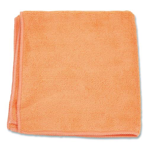 MicroWorks Microfiber Towels, 16 x 16, Orange, Dozen