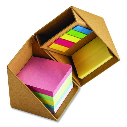 Desk Supply Organizer, 3 Compartments, 3.5 x 3.5 x 3.5, Brown, Paper