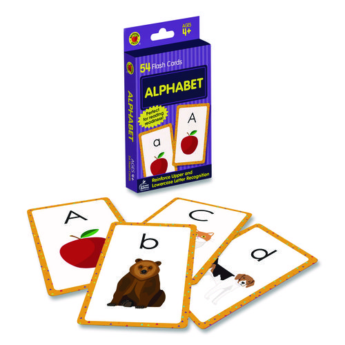 Alphabet Flash Cards, 3.25 x 5.25, Assorted Colors, 54 Cards