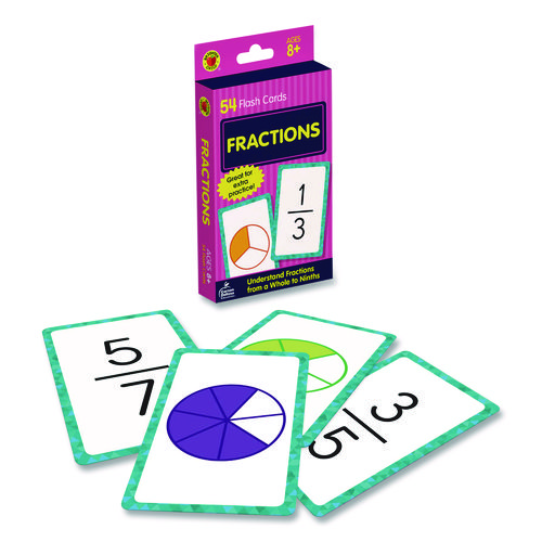 Fractions Flash Cards, 3.25 x 5.25, Assorted Colors, 54 Cards