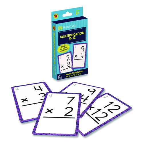 Multiplication 0 to 12 Flash Cards, 3.25 x 5.25, Assorted Colors, 54 Cards