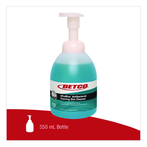 UltraBlue Antibacterial Foaming Skin Cleanser, Fragrance Free, 500 mL Bottle, 12/Carton