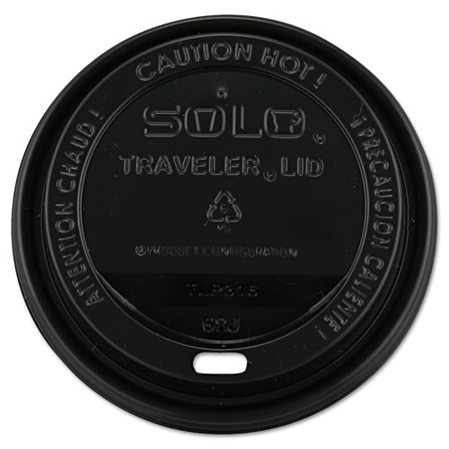 Traveler Cappuccino Style Dome Lid, 10-24oz Cups, Black, 100/Sleeve, 10 Sleeves/Carton