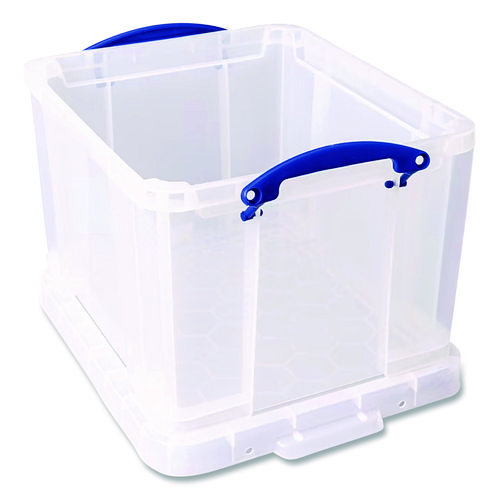 Stackable File Box, Legal Files, 14.5 x 18.5 x 12.75, Clear/Blue Accents