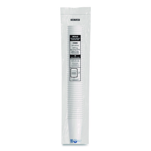 Recycled Content PCF Paper Hot Cups, ProPlanet Seal, 16 oz, White/Blue, 1,000/Carton