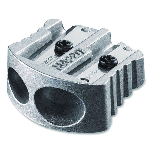 Classic 2-Hole Metal Pencil Sharpener, 2.56 x 0.67 x 4.92, Silver