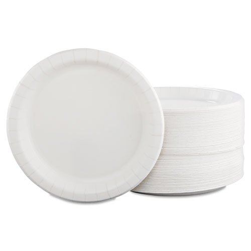 Image of Solo® Bare Eco-Forward Clay-Coated Paper Dinnerware, Plate, 8.5" Dia, White, 125/Pack, 4 Packs/Carton