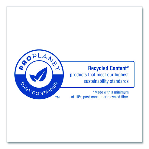 Recycled Content PCF Paper Hot Cups, ProPlanet Seal, 10 oz, White, 50/Pack