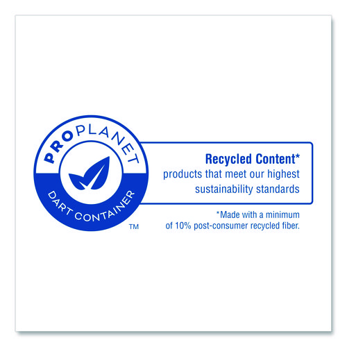 Recycled Content PCF Paper Hot Cups, ProPlanet Seal, 12 oz, White, 50/Pack
