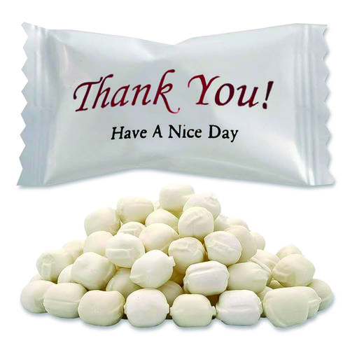 Thank You Have a Nice Day Mints, White Buttermint, Individually Wrapped, 1,000/Carton