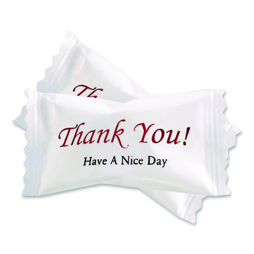 Thank You Have a Nice Day Mints, White Buttermint, Individually Wrapped, 1,000/Carton