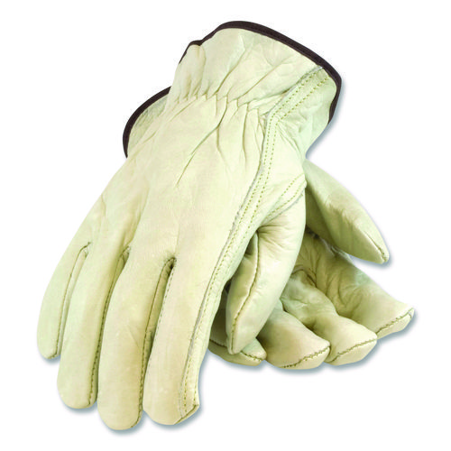 Economy Grade Top-Grain Cowhide Leather Drivers Gloves, Small, Tan