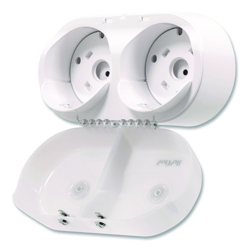 SofPull Mini Centerpull Twin-Roll Bath Tissue Dispenser, 16.1 x 7 x 9, White
