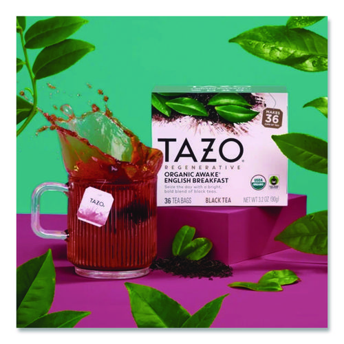Tea Bags, Organic Awake English Breakfast, 16/Box