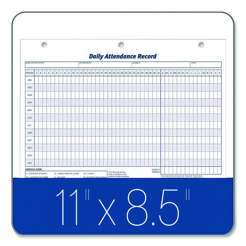 Attendance Records, One Part (No Copies), 11 x 8.5, 50 Forms Total