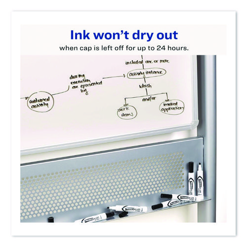 MARKS A LOT Desk-Style Dry Erase Markers, Broad Chisel Tip, Black