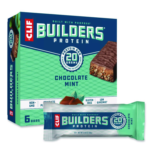 Builders Protein Bar, Chocolate Mint, 2.4 oz Bar, 12 Bars/Box