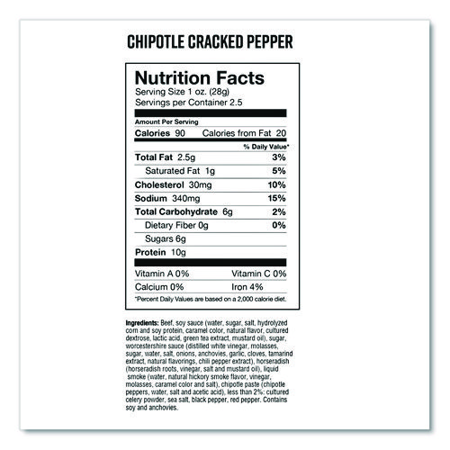 Real Steak Jerky, Chipolte Cracked Pepper, 2.5 oz Bag