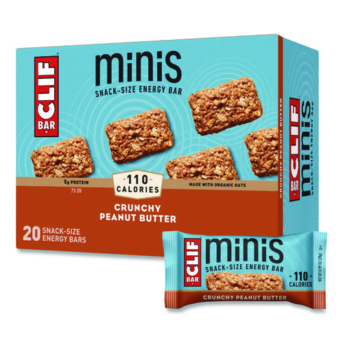 Energy Bar, Mini Crunchy Peanut Butter, 0.99 oz Bar, 20/Box