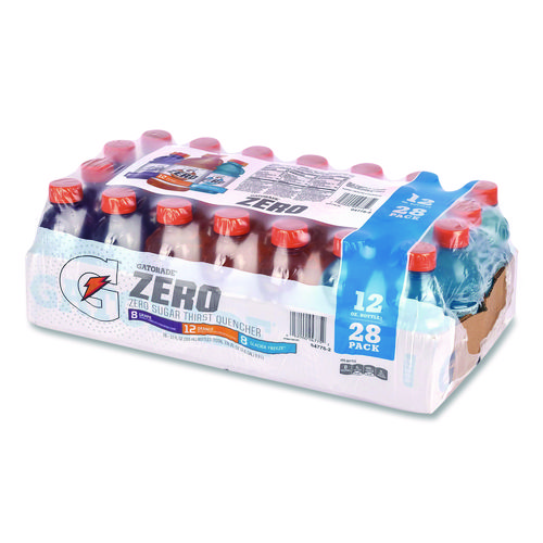 Zero Variety Pack, Assorted Flavors, 12 oz Bottle, 28/Carton